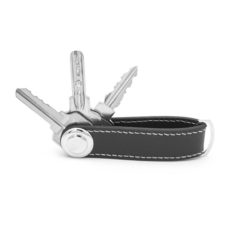 ERCRYSTO Compact Key Holder - Stylish & Practical Pocket Key Organizer With Secure Locking Mechanism. (Black) - Image 1
